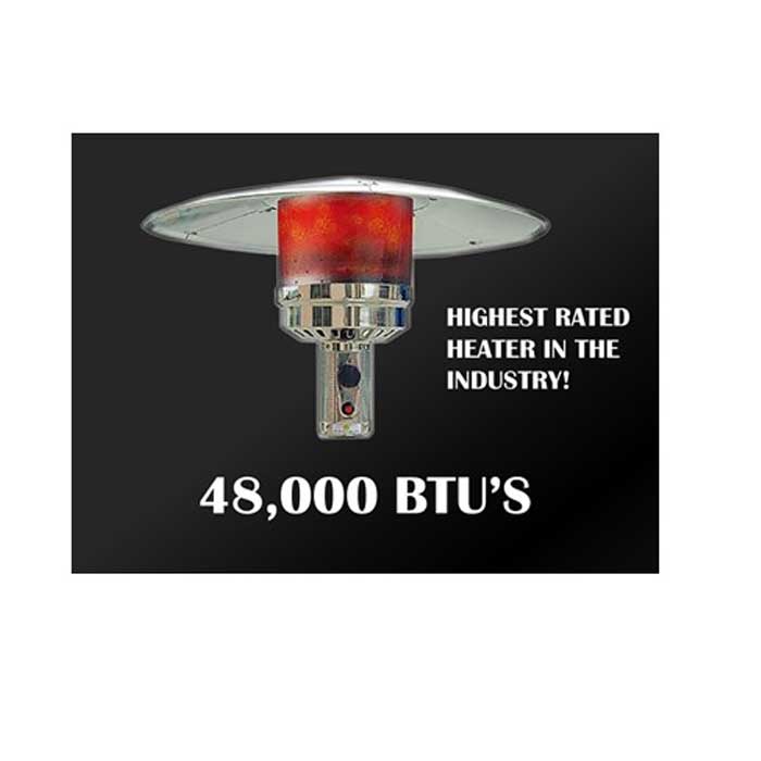 87" Tall Steel Hammered Bronze Propane Heater - Image 5